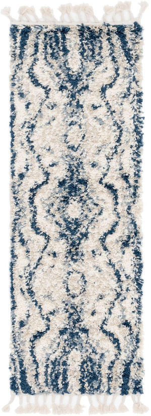 Blue 2' 2 x 6' Hygge Shag Runner Area Rug Thick Soft Touch Fluffy & Plush Shaggy Pile 100% Polypropylene With Jute Backing Modern Carpet for Sale at Rug Engine