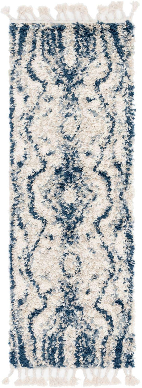 Blue 2' 2 x 6' Hygge Shag Runner Area Rug Thick Soft Touch Fluffy & Plush Shaggy Pile 100% Polypropylene With Jute Backing Modern Carpet for Sale at Rug Engine