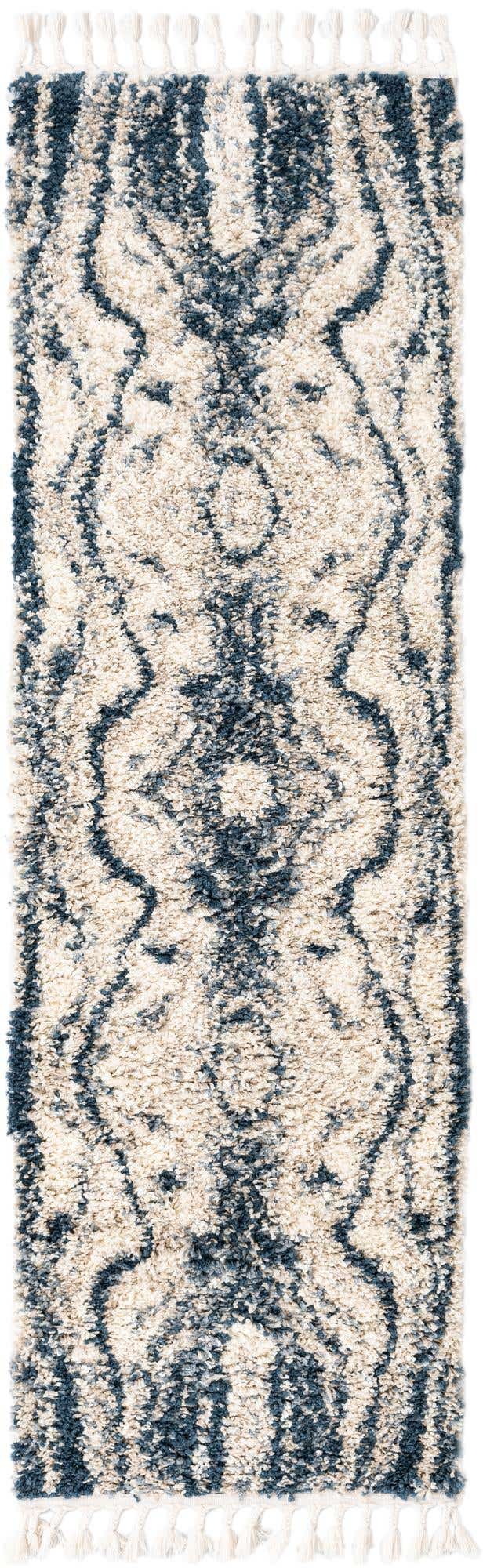 Blue 2' 7 x 8' 2 Hygge Shag Runner Area Rug Thick Soft Touch Fluffy & Plush Shaggy Pile 100% Polypropylene With Jute Backing Modern Carpet for Sale at Rug Engine