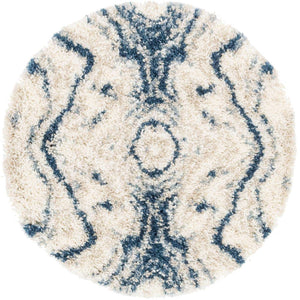 Blue 3' 3 x 3' 3 Hygge Shag Round Area Rug Thick Soft Touch Fluffy & Plush Shaggy Pile 100% Polypropylene With Jute Backing Modern Carpet for Sale at Rug Engine