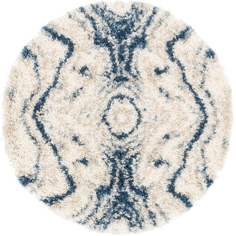 Blue 3' 3 x 3' 3 Hygge Shag Round Area Rug Thick Soft Touch Fluffy & Plush Shaggy Pile 100% Polypropylene With Jute Backing Modern Carpet for Sale at Rug Engine