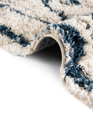 Blue 3' 3 x 3' 3 Hygge Shag Round Area Rug Thick Soft Touch Fluffy & Plush Shaggy Pile 100% Polypropylene With Jute Backing Modern Carpet for Sale at Rug Engine