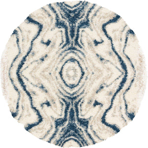 Blue 5' x 5' Hygge Shag Round Area Rug Thick Soft Touch Fluffy & Plush Shaggy Pile 100% Polypropylene With Jute Backing Modern Carpet for Sale at Rug Engine