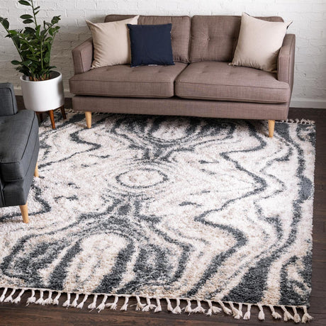 Blue 8' x 8' Hygge Shag Square Area Rug Thick Soft Touch Fluffy & Plush Shaggy Pile 100% Polypropylene With Jute Backing Modern Carpet for Sale at Rug Engine