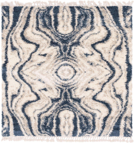 Blue 8' x 8' Hygge Shag Square Area Rug Thick Soft Touch Fluffy & Plush Shaggy Pile 100% Polypropylene With Jute Backing Modern Carpet for Sale at Rug Engine