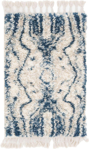 Blue 2' 2 x 3' 1 Hygge Shag Rectangle Area Rug Thick Soft Touch Fluffy & Plush Shaggy Pile 100% Polypropylene With Jute Backing Modern Carpet for Sale at Rug Engine