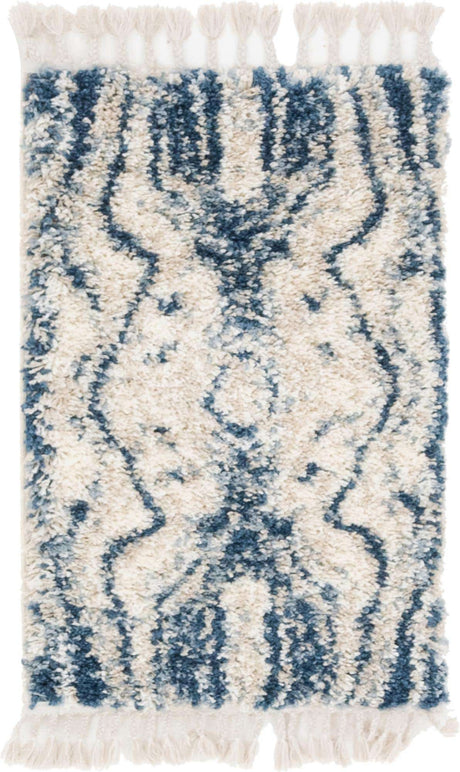 Blue 2' 2 x 3' 1 Hygge Shag Rectangle Area Rug Thick Soft Touch Fluffy & Plush Shaggy Pile 100% Polypropylene With Jute Backing Modern Carpet for Sale at Rug Engine