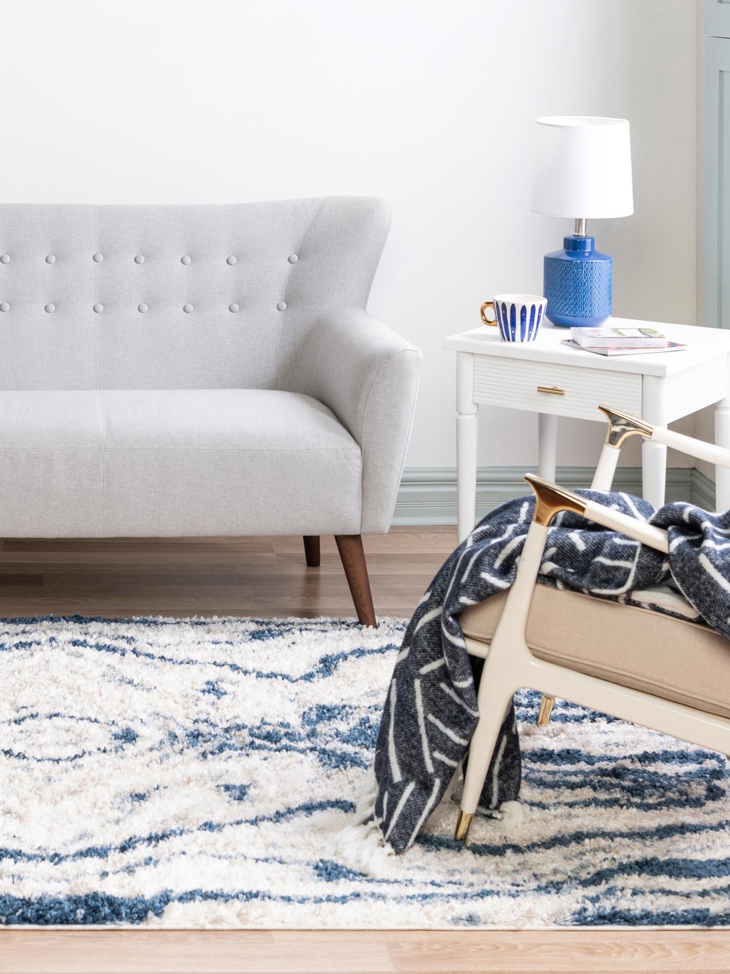 Blue 9' x 12' 2 Hygge Shag Rectangle Area Rug Thick Soft Touch Fluffy & Plush Shaggy Pile 100% Polypropylene With Jute Backing Modern Carpet for Sale at Rug Engine