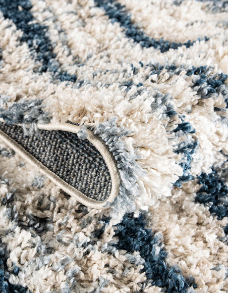 Blue 4' 1 x 6' 1 Hygge Shag Rectangle Area Rug Thick Soft Touch Fluffy & Plush Shaggy Pile 100% Polypropylene With Jute Backing Modern Carpet for Sale at Rug Engine