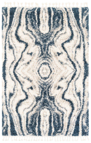 Blue 5' 1 x 8' Hygge Shag Rectangle Area Rug Thick Soft Touch Fluffy & Plush Shaggy Pile 100% Polypropylene With Jute Backing Modern Carpet for Sale at Rug Engine