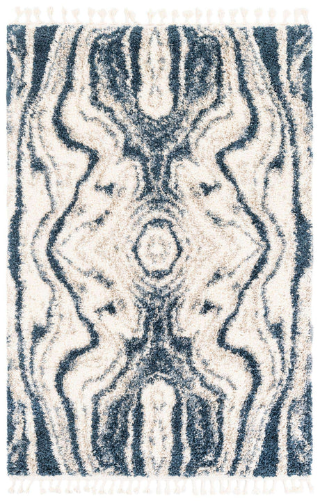 Blue 5' 1 x 8' Hygge Shag Rectangle Area Rug Thick Soft Touch Fluffy & Plush Shaggy Pile 100% Polypropylene With Jute Backing Modern Carpet for Sale at Rug Engine