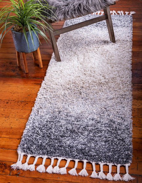 Gray 2' 7 x 8' 2 Hygge Shag Runner Area Rug Thick Soft Touch Fluffy & Plush Shaggy Pile 100% Polypropylene With Jute Backing Modern Carpet for Sale at Rug Engine
