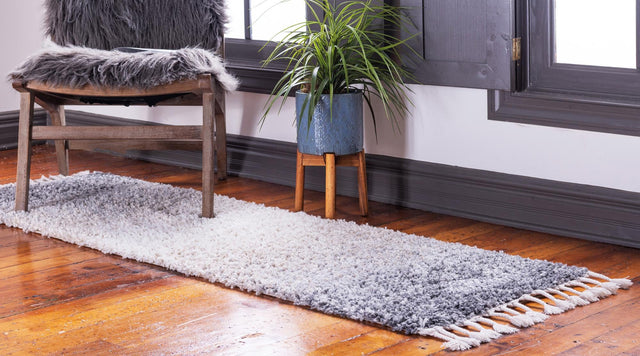 Gray 2' 7 x 8' 2 Hygge Shag Runner Area Rug Thick Soft Touch Fluffy & Plush Shaggy Pile 100% Polypropylene With Jute Backing Modern Carpet for Sale at Rug Engine