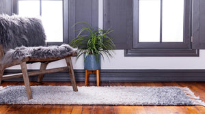 Gray 2' 7 x 8' 2 Hygge Shag Runner Area Rug Thick Soft Touch Fluffy & Plush Shaggy Pile 100% Polypropylene With Jute Backing Modern Carpet for Sale at Rug Engine