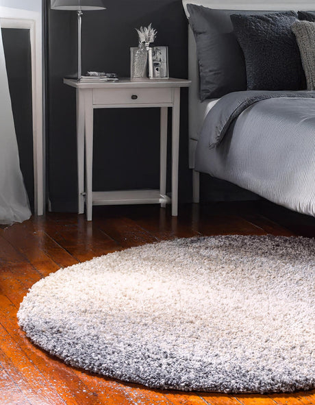 Gray 3' 3 x 3' 3 Hygge Shag Round Area Rug Thick Soft Touch Fluffy & Plush Shaggy Pile 100% Polypropylene With Jute Backing Modern Carpet for Sale at Rug Engine
