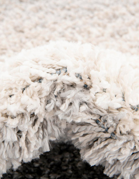 Gray 5' x 5' Hygge Shag Round Area Rug Thick Soft Touch Fluffy & Plush Shaggy Pile 100% Polypropylene With Jute Backing Modern Carpet for Sale at Rug Engine