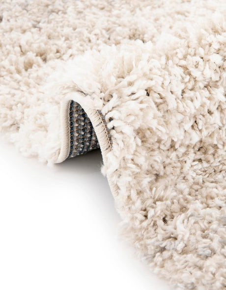 Gray 5' x 5' Hygge Shag Round Area Rug Thick Soft Touch Fluffy & Plush Shaggy Pile 100% Polypropylene With Jute Backing Modern Carpet for Sale at Rug Engine