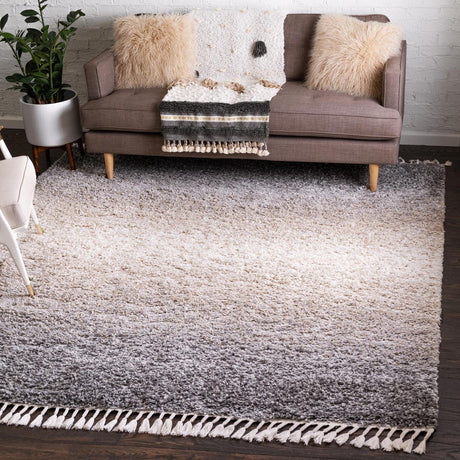 Gray 8' x 8' Hygge Shag Square Area Rug Thick Soft Touch Fluffy & Plush Shaggy Pile 100% Polypropylene With Jute Backing Modern Carpet for Sale at Rug Engine