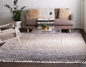 Gray 8' x 8' Hygge Shag Square Area Rug Thick Soft Touch Fluffy & Plush Shaggy Pile 100% Polypropylene With Jute Backing Modern Carpet for Sale at Rug Engine
