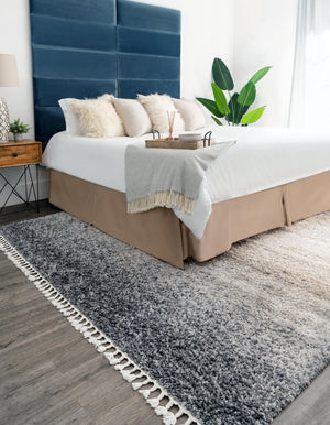 Gray 5' 1 x 8' Hygge Shag Rectangle Area Rug Thick Soft Touch Fluffy & Plush Shaggy Pile 100% Polypropylene With Jute Backing Modern Carpet for Sale at Rug Engine