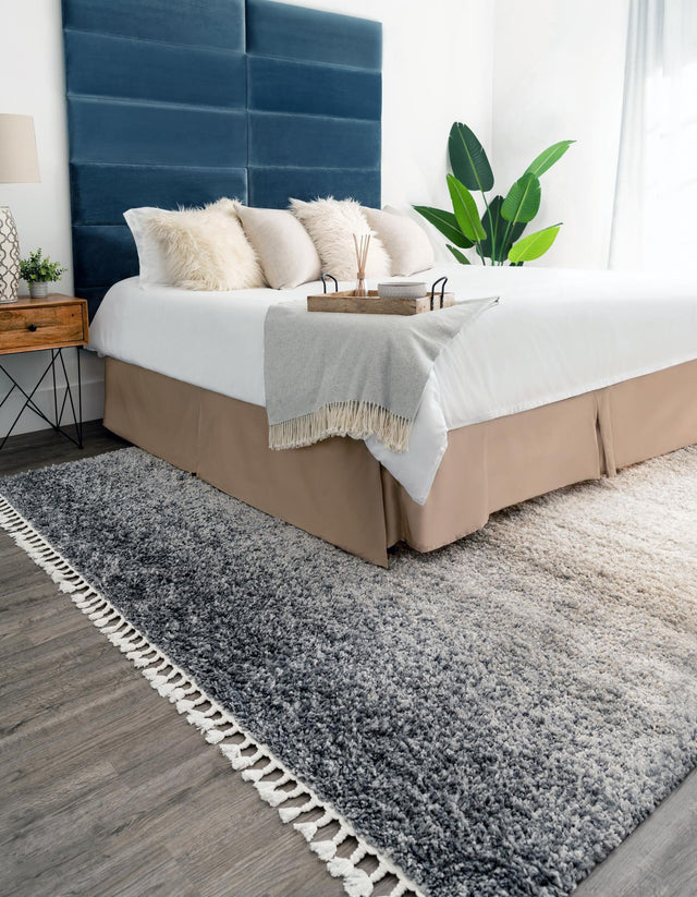 Gray 5' 1 x 8' Hygge Shag Rectangle Area Rug Thick Soft Touch Fluffy & Plush Shaggy Pile 100% Polypropylene With Jute Backing Modern Carpet for Sale at Rug Engine
