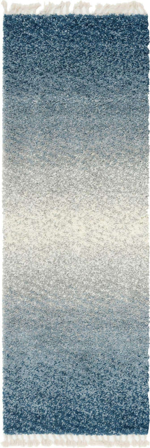 Blue 2' 2 x 6' Hygge Shag Runner Area Rug Thick Soft Touch Fluffy & Plush Shaggy Pile 100% Polypropylene With Jute Backing Modern Carpet for Sale at Rug Engine