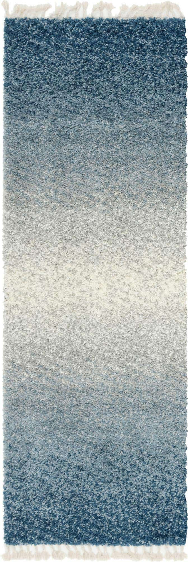 Blue 2' 2 x 6' Hygge Shag Runner Area Rug Thick Soft Touch Fluffy & Plush Shaggy Pile 100% Polypropylene With Jute Backing Modern Carpet for Sale at Rug Engine