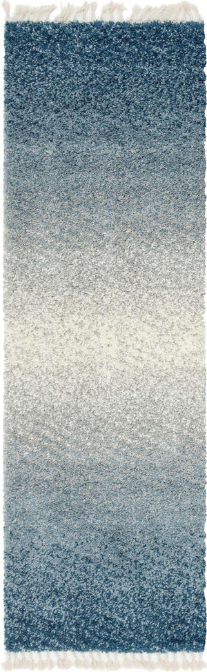 Blue 2' 7 x 8' 2 Hygge Shag Runner Area Rug Thick Soft Touch Fluffy & Plush Shaggy Pile 100% Polypropylene With Jute Backing Modern Carpet for Sale at Rug Engine