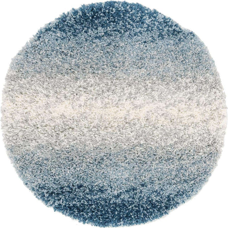 Blue 3' 3 x 3' 3 Hygge Shag Round Area Rug Thick Soft Touch Fluffy & Plush Shaggy Pile 100% Polypropylene With Jute Backing Modern Carpet for Sale at Rug Engine