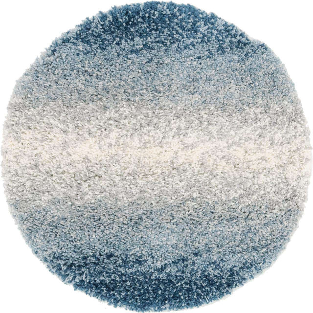 Blue 3' 3 x 3' 3 Hygge Shag Round Area Rug Thick Soft Touch Fluffy & Plush Shaggy Pile 100% Polypropylene With Jute Backing Modern Carpet for Sale at Rug Engine