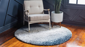 Blue 3' 3 x 3' 3 Hygge Shag Round Area Rug Thick Soft Touch Fluffy & Plush Shaggy Pile 100% Polypropylene With Jute Backing Modern Carpet for Sale at Rug Engine