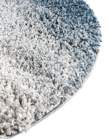 Blue 3' 3 x 3' 3 Hygge Shag Round Area Rug Thick Soft Touch Fluffy & Plush Shaggy Pile 100% Polypropylene With Jute Backing Modern Carpet for Sale at Rug Engine