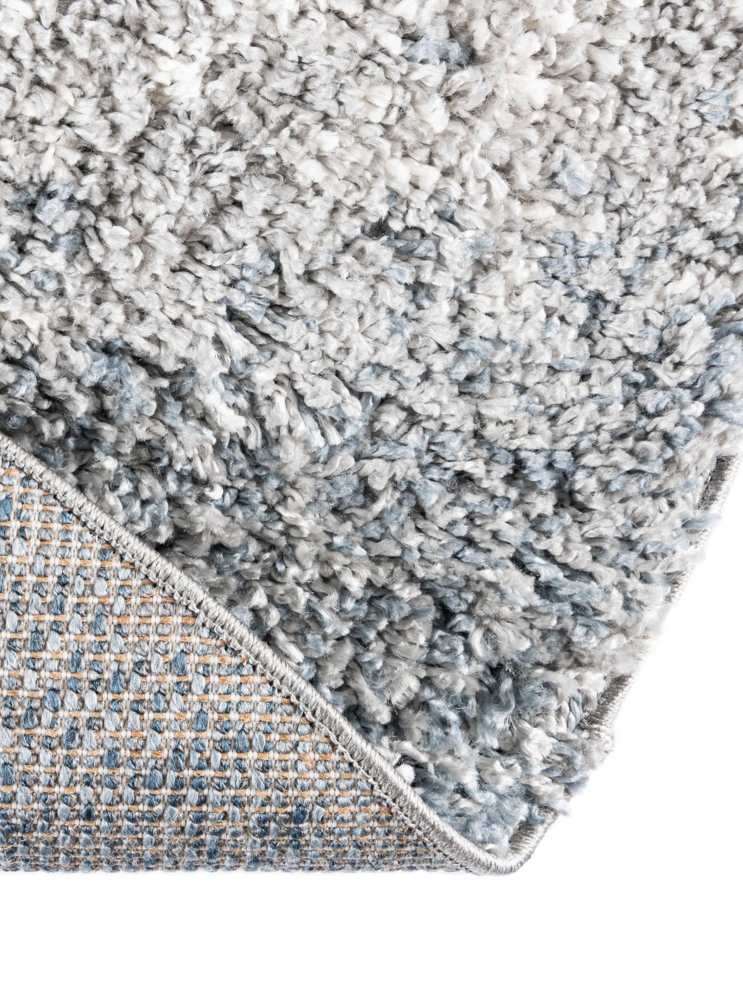 Blue 3' 3 x 3' 3 Hygge Shag Round Area Rug Thick Soft Touch Fluffy & Plush Shaggy Pile 100% Polypropylene With Jute Backing Modern Carpet for Sale at Rug Engine