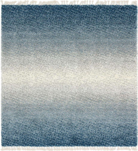 Blue 8' x 8' Hygge Shag Square Area Rug Thick Soft Touch Fluffy & Plush Shaggy Pile 100% Polypropylene With Jute Backing Modern Carpet for Sale at Rug Engine