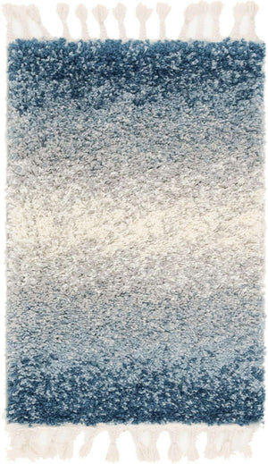Blue 2' 2 x 3' 1 Hygge Shag Rectangle Area Rug Thick Soft Touch Fluffy & Plush Shaggy Pile 100% Polypropylene With Jute Backing Modern Carpet for Sale at Rug Engine
