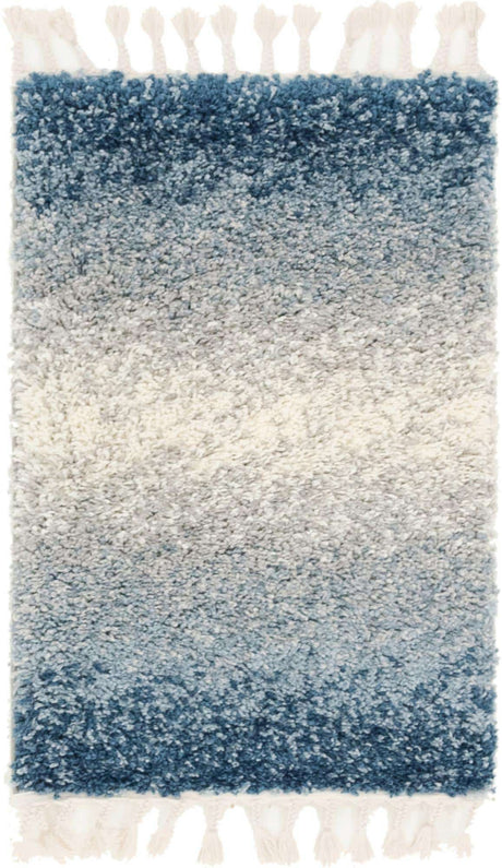 Blue 2' 2 x 3' 1 Hygge Shag Rectangle Area Rug Thick Soft Touch Fluffy & Plush Shaggy Pile 100% Polypropylene With Jute Backing Modern Carpet for Sale at Rug Engine