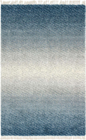 Blue 4' 1 x 6' 1 Hygge Shag Rectangle Area Rug Thick Soft Touch Fluffy & Plush Shaggy Pile 100% Polypropylene With Jute Backing Modern Carpet for Sale at Rug Engine