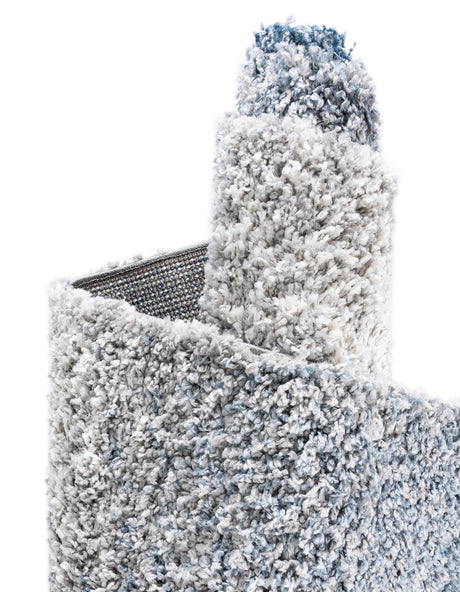 Blue 4' 1 x 6' 1 Hygge Shag Rectangle Area Rug Thick Soft Touch Fluffy & Plush Shaggy Pile 100% Polypropylene With Jute Backing Modern Carpet for Sale at Rug Engine