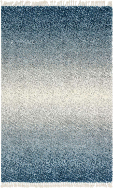 Blue 5' 1 x 8' Hygge Shag Rectangle Area Rug Thick Soft Touch Fluffy & Plush Shaggy Pile 100% Polypropylene With Jute Backing Modern Carpet for Sale at Rug Engine