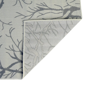 Light Gray 2' x 6' 1 Outdoor Botanical Runner Area Rug Weather Resistant for Patio, Deck, Terrace, Balcony, Porch Polypropylene Garden Floral Tropical Carpet for Sale at Rug Engine