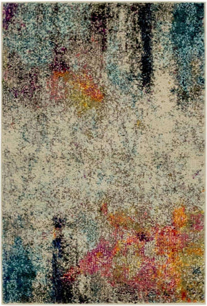 Beige 2' 2 x 3' 1 Chromatic Rectangle Area Rug 100% Polypropylene With Cotton Backing Abstract Modern Colorful Carpet Mat for Home Decor & Interior Design for Sale at Rug Engine