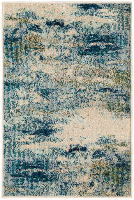 Light Blue 2' 2 x 3' 1 Chromatic Rectangle Area Rug 100% Polypropylene With Cotton Backing Abstract Modern Colorful Carpet Mat for Home Decor & Interior Design for Sale at Rug Engine