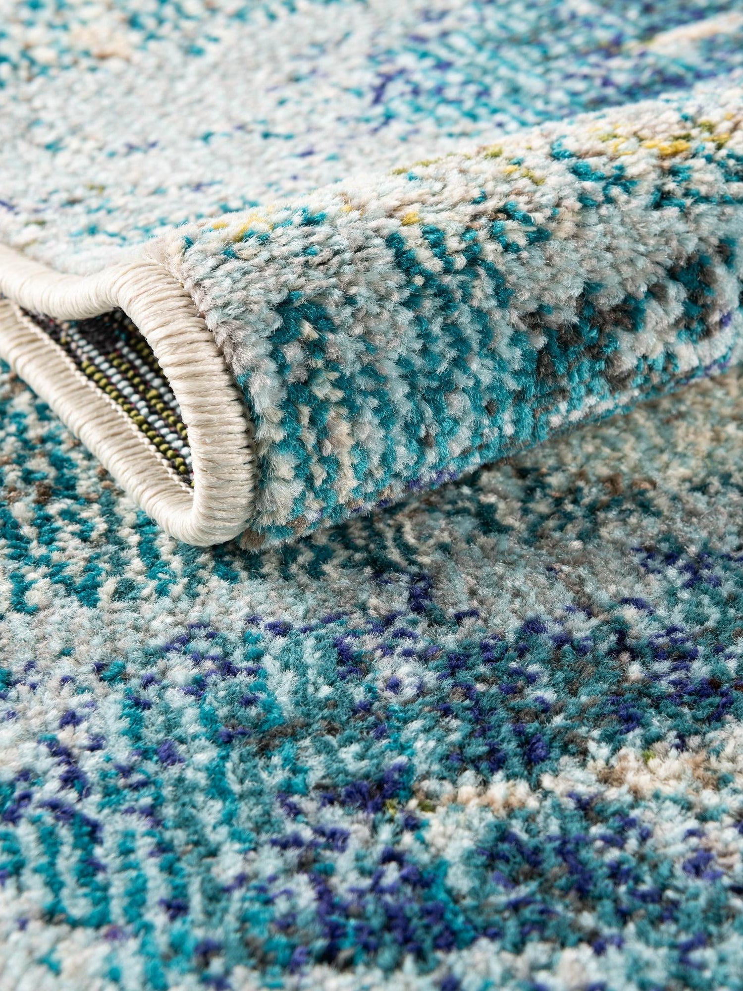 Light Blue 4' x 4' Chromatic Square Area Rug 100% Polypropylene With Cotton Backing Abstract Modern Colorful Carpet Mat for Home Decor & Interior Design for Sale at Rug Engine