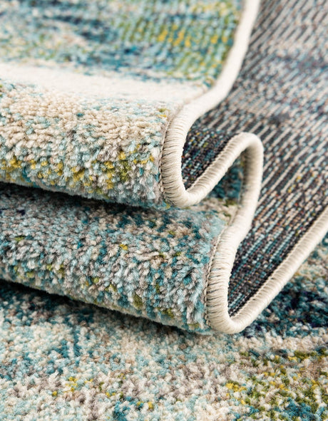 Light Blue 6' 1 x 6' 1 Chromatic Square Area Rug 100% Polypropylene With Cotton Backing Abstract Modern Colorful Carpet Mat for Home Decor & Interior Design for Sale at Rug Engine