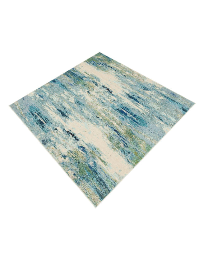 Light Blue 6' 1 x 6' 1 Chromatic Square Area Rug 100% Polypropylene With Cotton Backing Abstract Modern Colorful Carpet Mat for Home Decor & Interior Design for Sale at Rug Engine