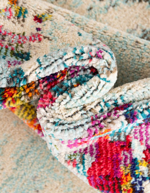 Multicolor 6' 1 x 6' 1 Chromatic Round Area Rug 100% Polypropylene With Cotton Backing Abstract Modern Colorful Carpet Mat for Home Decor & Interior Design for Sale at Rug Engine