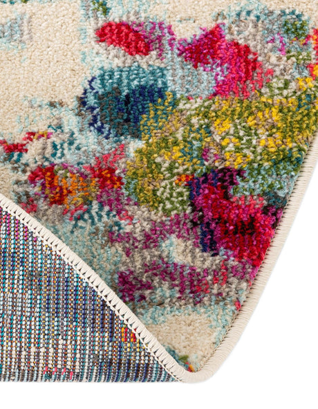 Multicolor 4' 1 x 4' 1 Chromatic Round Area Rug 100% Polypropylene With Cotton Backing Abstract Modern Colorful Carpet Mat for Home Decor & Interior Design for Sale at Rug Engine