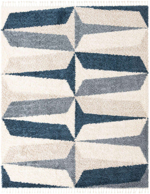 Blue 8' x 10' Hygge Shag Rectangle Area Rug Thick Soft Touch Fluffy & Plush Shaggy Pile 100% Polypropylene With Jute Backing Modern Carpet for Sale at Rug Engine