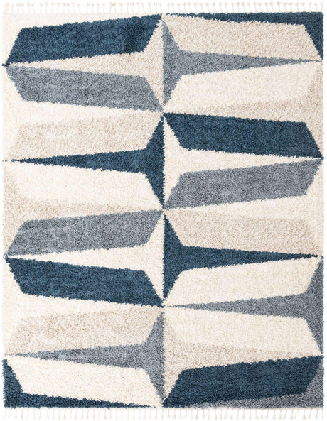 Blue 8' x 10' Hygge Shag Rectangle Area Rug Thick Soft Touch Fluffy & Plush Shaggy Pile 100% Polypropylene With Jute Backing Modern Carpet for Sale at Rug Engine