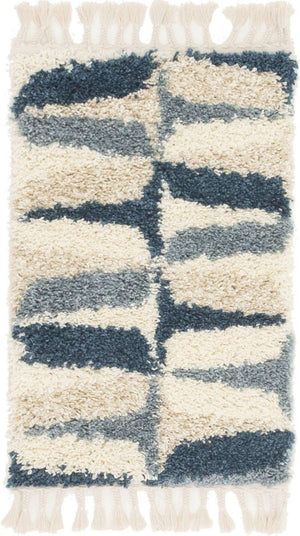 Blue 2' 2 x 3' 1 Hygge Shag Rectangle Area Rug Thick Soft Touch Fluffy & Plush Shaggy Pile 100% Polypropylene With Jute Backing Modern Carpet for Sale at Rug Engine